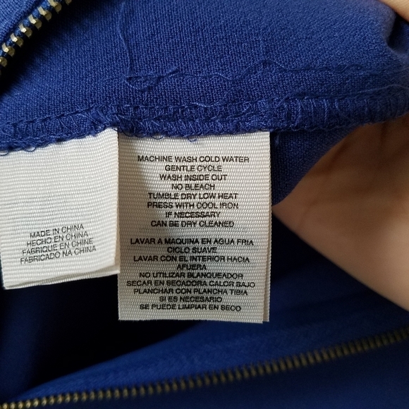 𝅺Rachel Rachel Roy Blue 1/2 Ziper Front Sleeveless Shift Dress Size 1X - Picture 10 of 12